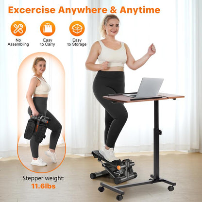 Mini Stepper with Resistance Bands Home Workout